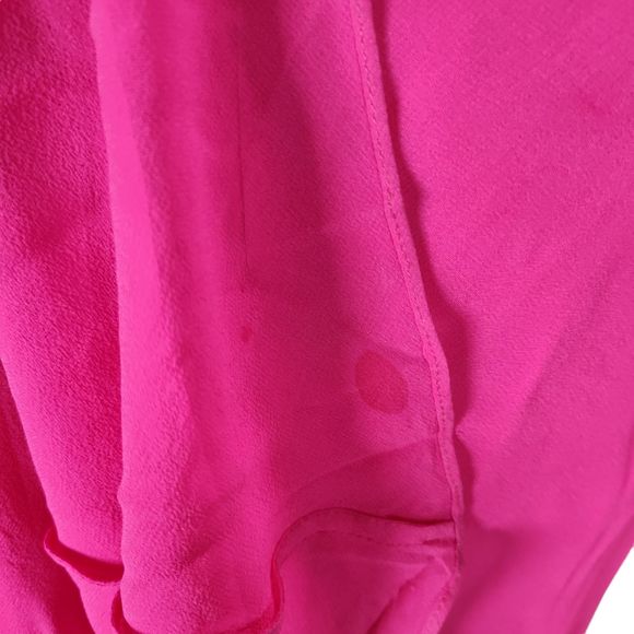 Vintage Cache Formal Dress Size 8 Pink Silk Chiffon Mesh Cutouts Strappy Back - Picture 13 of 16